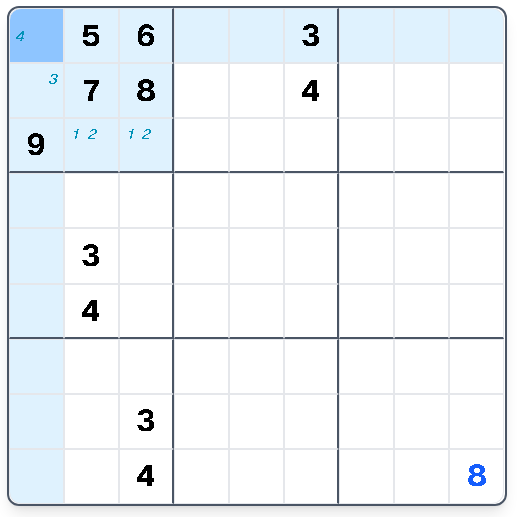 Step 2: Two cells restricted to the same two candidates